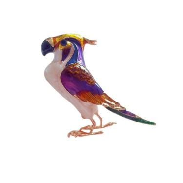 Imagem de Broche de Papagaio Colorido Esmaltado - - Pistache Acessórios, Roxo