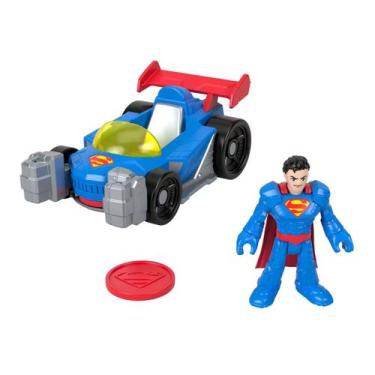 Imagem de Boneco com veículo imaginext dc super friends supermobile - mattel jfj