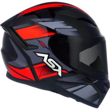 Imagem de Capacete ASX City Start Preto / Vermelho / Cinza, 62