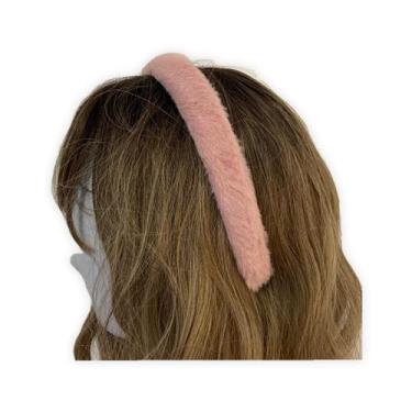 Imagem de Tiara Arco de Pelúcia Colorida para Cabelo - Pistache Acessórios, Rosa