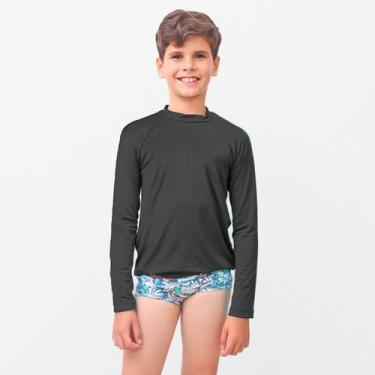 Imagem de Camiseta Infantil Manga Longa Menino Uv50 Praia Forro - anjo da mamãe,