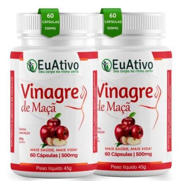 Imagem de Vinagre de Maçã 500mg 60 Cápsulas EuAtivo, 02 un