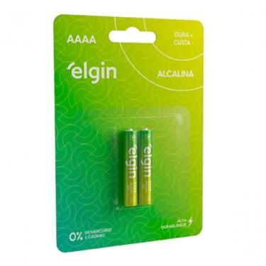 Imagem de Pilha Alcalina Elgin AAAA 4A Pequena 82424 com 2 Unidades Alta Durabilidade para Dispositivos Eletrônicos