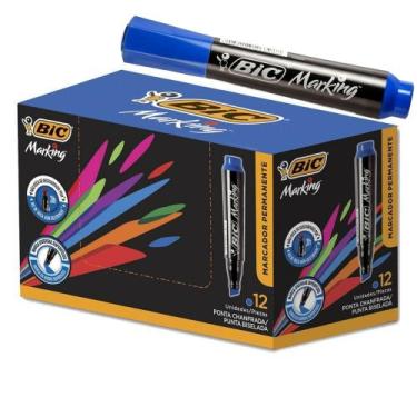 Imagem de Kit 12 Unidades Marcador Permanente Azul Preto Vermelho Recarregável B