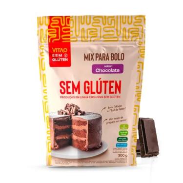 Imagem de Mix para Bolo de Chocolate Sem Glúten Vitao 300g - Mistura para Bolo Macio Fofinho Prático Saudável Lanche Fit