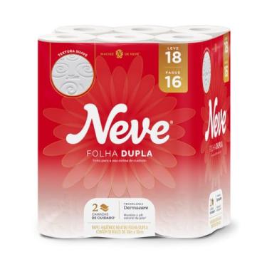 Imagem de Neve Papel Higiênico Toque de Seda Folha Dupla, 30m, Leve 18 Pague 16 Rolos