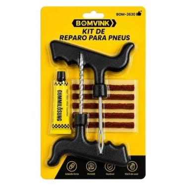 Imagem de Kit Reparo de Pneu Sem Câmara com 5 Tiras e Cola Reparadora para Furo 