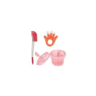 Imagem de KIT MORDEDOR AGUA + POTE DOSADOR LEITE + ESCOVA MAMADEIRA (MENINA)