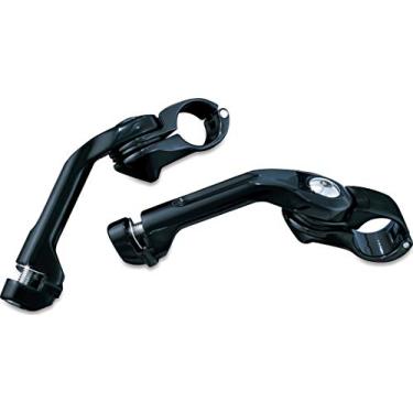 Imagem de Kuryakyn 7575 Controles de pé de motocicleta: suportes de cruzeiro de braço longo Tour-Tech para proteções de motor/tubulação de 3,15 cm, preto brilhante, 1 par