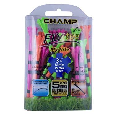 Imagem de Champ 86513 Zarma Flytee My Hite 3-1/4" 25 camisetas de golfe, Mistura cítrica/listras pretas