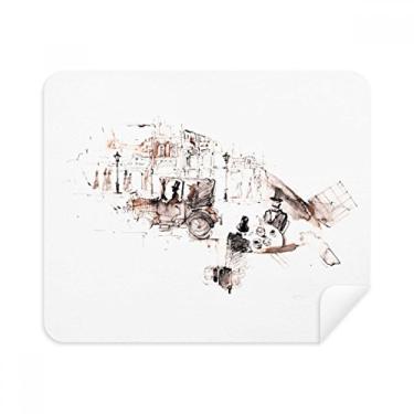 Imagem de British Architecture – Pano de limpeza vintage para carro, aquarela, 2 peças, tecido de camurça