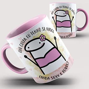 Imagem de Caneca rosa Flork nasci Linda Sexy e Forte
