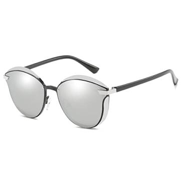 Imagem de Óculos de Sol Feminino Olho de Gato Luxo Feminino Masculino Óculos de Sol Polarizado Feminino Óculos de Sol Vintage Clássico, Prata, Outros