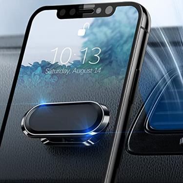 Imagem de Suporte magnético de telefone para carro, ímã de telefone plano universal para carros, suporte de telefone atualizado para painel de carro, parede, compatível com celular, mini tablets e mais (preto)