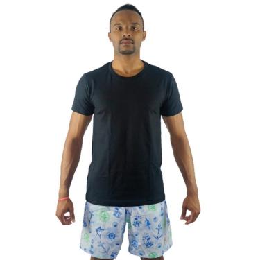 Imagem de Kit Camiseta Casual + Short Tactel Masculino Estampado Macio
