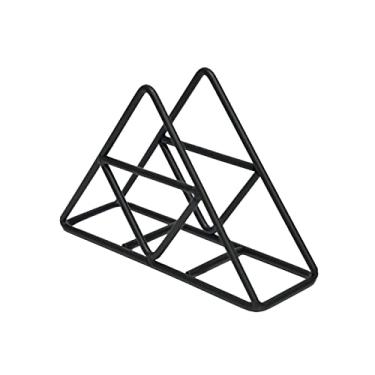 Imagem de WeiLaiKeQi Suporte de guardanapo de metal, organizador de armazenamento durável, suporte de guardanapo dispensador de tecido, preto