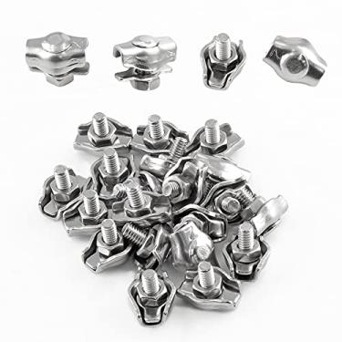 Imagem de Bonsicoky Clipe de corda de fio de parafuso único M2, 20 peças, braçadeira de cabo simples de aço inoxidável 304 para cabo de fio de 2 mm de diâmetro