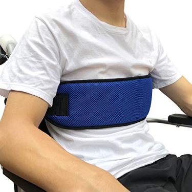 Imagem de Cinto de assento de cadeira de rodas ajustável para cadeira de rodas para cuidados com o paciente, alças de cinto de almofada com fivela de fácil liberação