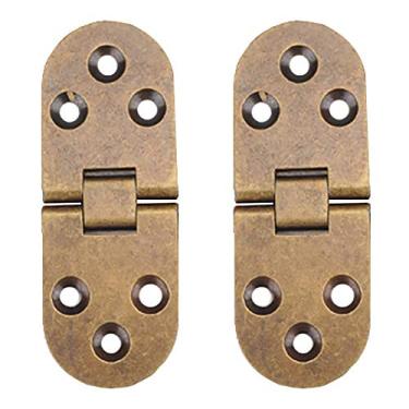 Imagem de Dobradiça dobrável na parte superior, dobradiça de mesa de costura de borda redonda de 180 graus, dobradiças resistentes estilo retrô estilo bandeja de mordomo, dobradiças para armário de mesa dobrável (pacote com 2)