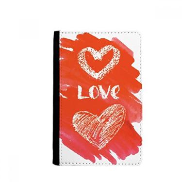 Imagem de Carteira vermelha Love You Heart Quote manuscrita para passaporte Notecase Burse capa para cartão, Multicolor