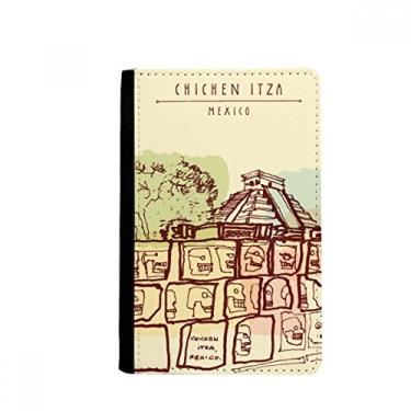 Imagem de Chichen Itza México Antiga Civilização Desenho Porta Passaporte Notecase Burse Carteira Capa Cartão Bolsa, Multicolor