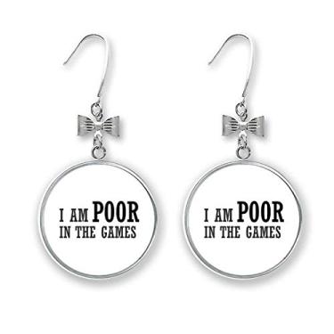 Imagem de Brincos de laço da moda I Am Poor Games Art Déco com gancho perfurado, metal cerâmico