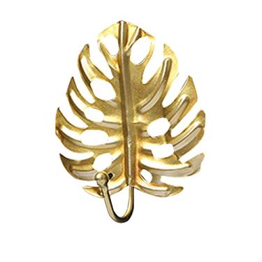 Imagem de KIZQYN Ganchos de casaco gancho de parede de metal criativos em forma de folha casaco chave sem perfuração rack para quarto sala de estar VC cabide de casaco montado na parede (cor: 1)