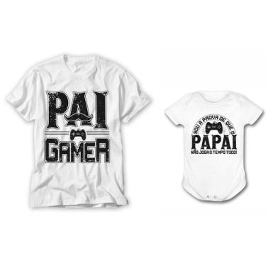 Imagem de Kit Camiseta E Body Papai Gamer Feliz Dia Dos Pais - Vidape