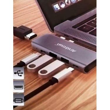 Imagem de Adaptador Hub Macbook Pro Usb Type-C 4k 5 em 1