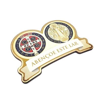 Imagem de Medalha de porta Devocionário São Bento Madeira MDF