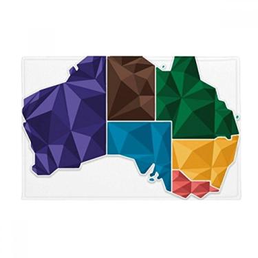 Imagem de DIYthinker Tapete de chão com ilustração colorida de território e estado da Austrália Tapete antiderrapante para porta de banheiro