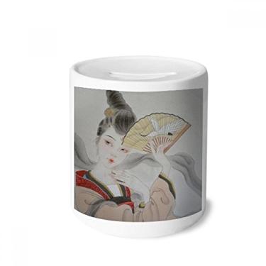 Imagem de DIYthinker Caixa de dinheiro dobrável de beleza com pintura chinesa porta-moedas de cerâmica para presente de cofrinho
