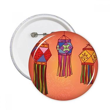 Imagem de Lanterna chinesa ilustração colorida pinos redondos distintivo decoração roupas 5 peças presente