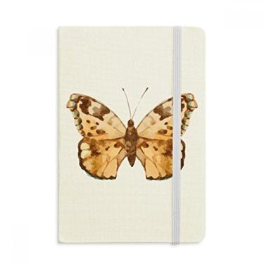 Imagem de Caderno de borboletas com asas marrons oficial de tecido rígido diário clássico