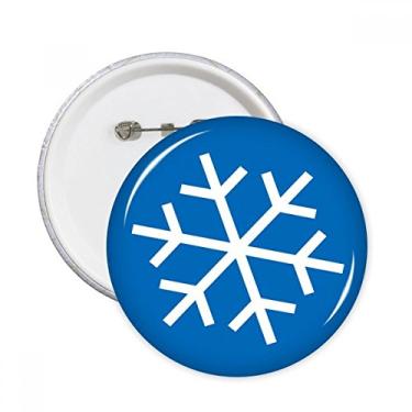 Imagem de Desporto de Inverno Floco de Neve Silhueta Azul Pinos Redondo Emblema Decoração de Roupas Presente 5 peças