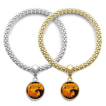 Imagem de DIYthinker Pingente de árvore feliz fantasma Fear Halloween Lover pulseira pingente joia presente de casal
