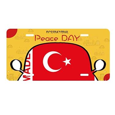 Imagem de DIYthinker Placa de licença Made in Turkey Country Love para decoração de carro, dia da paz