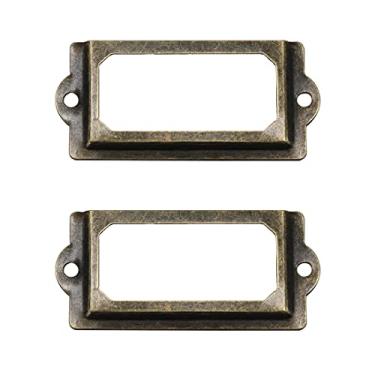 Imagem de Adiyer — Moldura para porta-cartões, porta-cartões, biblioteca de escritórios, gaveta de arquivos, 70mm x 33mm Antique Bronze