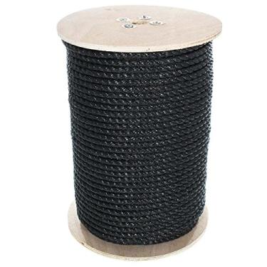 Imagem de Corda de polipropileno trançado de três fios PARACORD PLANET – Uso interno e externo (1,5 cm x 2,5 m, preto)