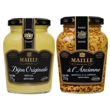 Imagem de Kit Mostarda Dijon & Em gr?os Maille Importado Fran?a