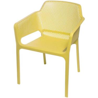 Imagem de Cadeira Net Nard Empilhavel Polipropileno Com Braco Cor Amarelo - 5356
