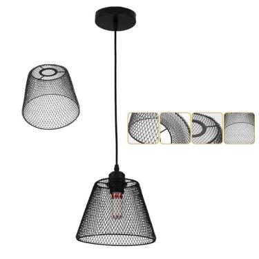 Imagem de Lustre Cupula Abajur Pendente Casa Sala Quarto Copa Decoraçao Iluminaçao Teto Metal