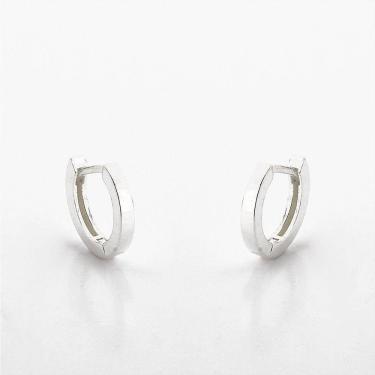Imagem de Brinco Argola Lisa Unissex Prata 925