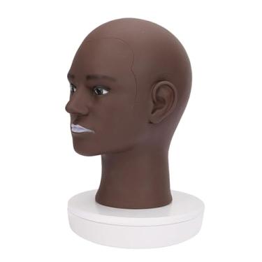 Imagem de harayaa Cabeça de manequim masculino, chapéu e óculos, cabeça de modelo de exibição, cabeça de modelo de cabelo masculino para perucas exibindo estilo, estilo c