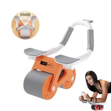Imagem de Roda Abdominal Dupla Rolo Abdominal com Suporte para Cotovelo e Temporizador Integrado - Exercício Eficiente para Abdômen, 3x Mais Estável e Sistema de Retorno - BOLYDOOM