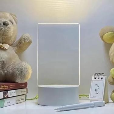 Imagem de Luminária de Mesa LED com Tela para Escrever 3D - Decoração Moderna e Funcional, Presente Criativo e Personalizável para Qualquer Ocasião