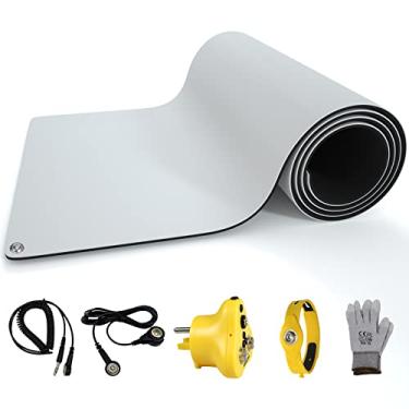 Imagem de Aidacom Tapete de borracha ESD de 76 x 30 cm, almofada antiestática para PC Building Electronic Device Repair Solder Assembly, kit de aterramento W/H - antiestático plug pulseira pulseira luvas de
