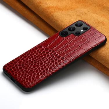 Imagem de Capa de couro genuíno para Samsung Galaxy S23 S22 Ultra S21 S20 FE S9 S10 Plus Note 20...