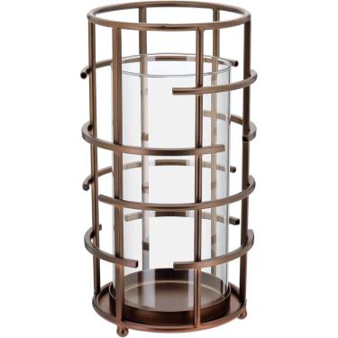 Imagem de CASTIÇAL METAL 31x16x16cm DOURADO DECORATIVO PORTA VELA