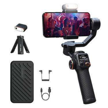 Imagem de M6 Kit Smartphone Estabilizador Gimbal,Sensor de Rastreamento de AI, Controle Gestos e Rastreamento Objetos, Portátil de 3 eixos com Tripod Vlog LED Fill Light Compatível com Android e iPhone